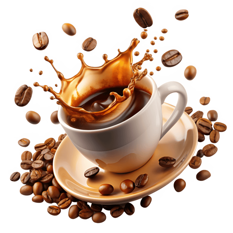 Iced coffee with beans